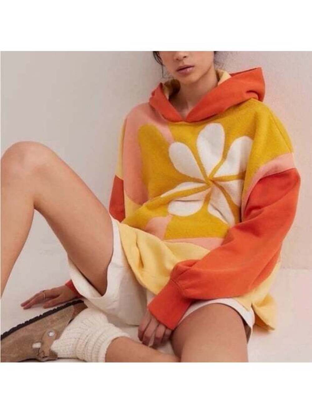 Free People Clover Floral Stitched Sweatshirt XL